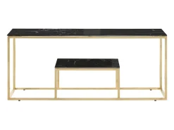 Mesa de centro aço inoxidável e vidro temperado PT104423^ Mesa De Centro