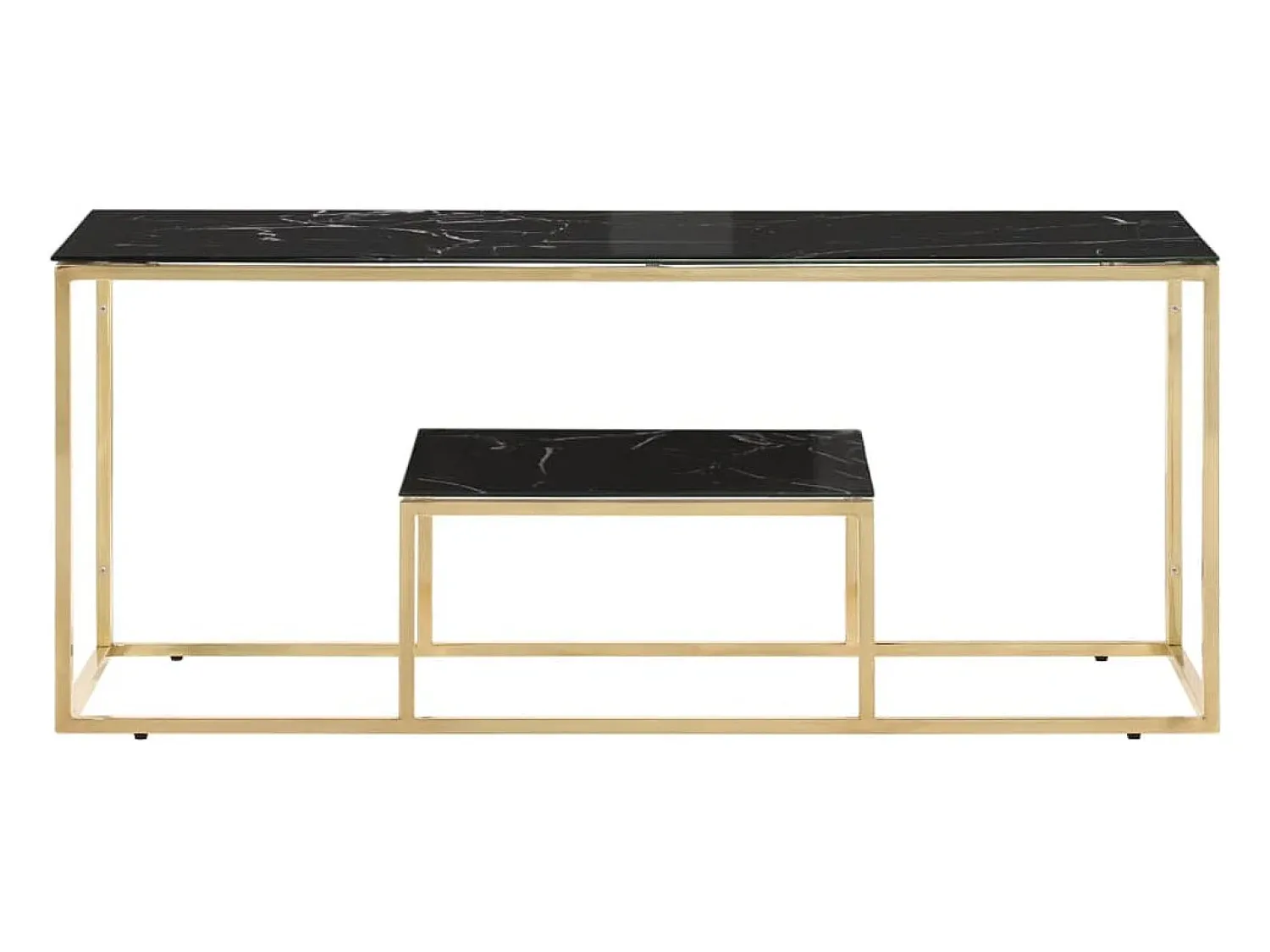 Mesa de centro aço inoxidável e vidro temperado PT104423^ Mesa De Centro