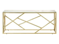 Mesa de centro aço inoxidável e vidro temperado PT136538^ Mesa De Centro
