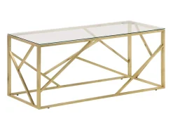 Mesa de centro aço inoxidável e vidro temperado PT136538^ Mesa De Centro
