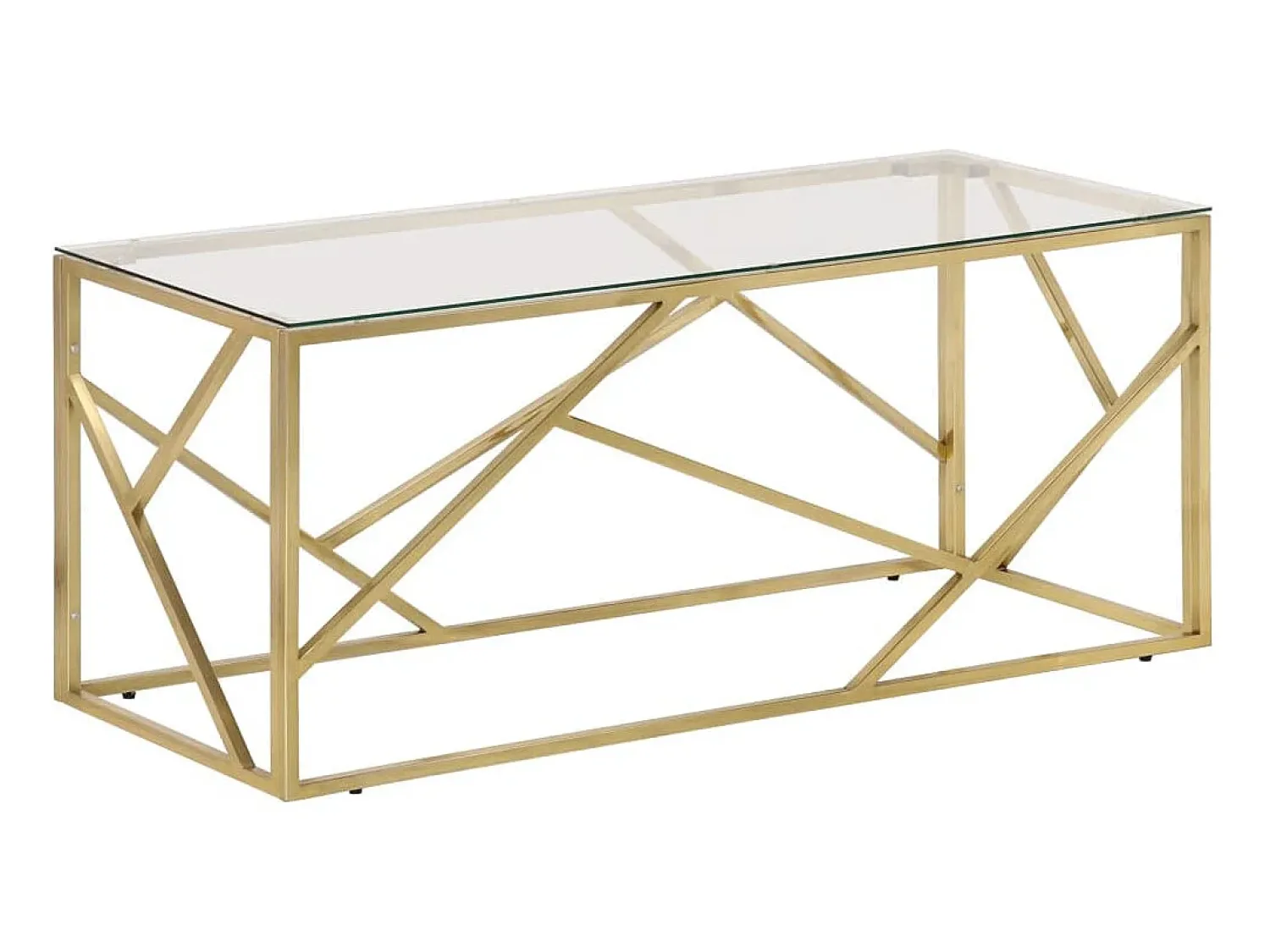 Mesa de centro aço inoxidável e vidro temperado PT136538^ Mesa De Centro