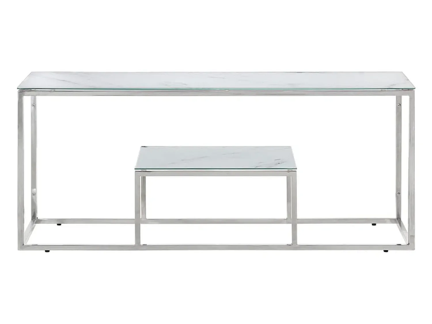 Mesa De Centro|vidaxl Mesa de centro aço inoxidável e vidro temperado Prateado