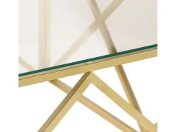 Best vidaxl Mesa de centro aço inoxidável e vidro temperado Dourado