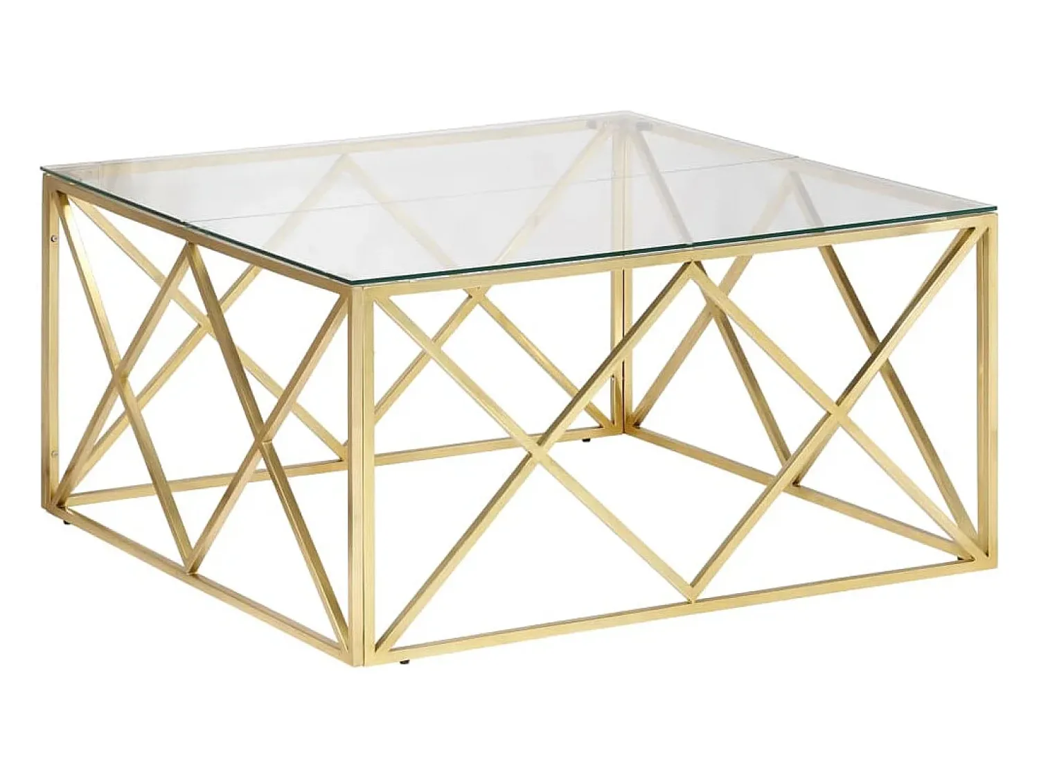 Best vidaxl Mesa de centro aço inoxidável e vidro temperado Dourado