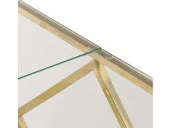 Best vidaxl Mesa de centro aço inoxidável e vidro temperado Dourado
