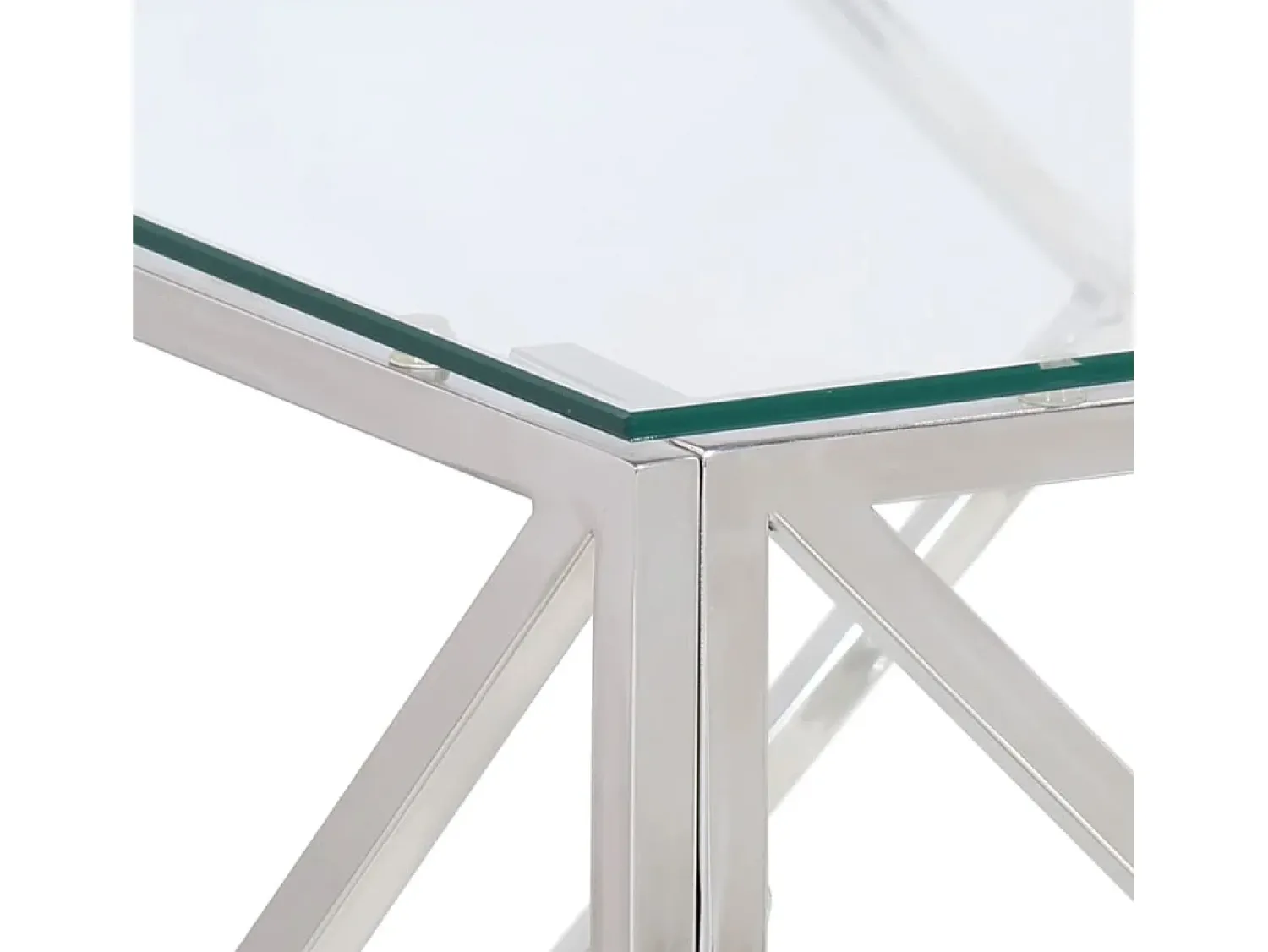 Mesa De Centro| Mesa de centro aço inoxidável e vidro temperado PT412295 Prateado