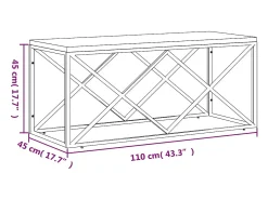 Mesa De Centro|vidaxl Mesa de centro aço inoxidável e madeira recuperada maciça Dourado