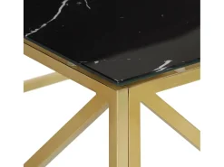 Mesa De Centro* Mesa de centro aço inoxidável e vidro temperado PT286233 Dourado