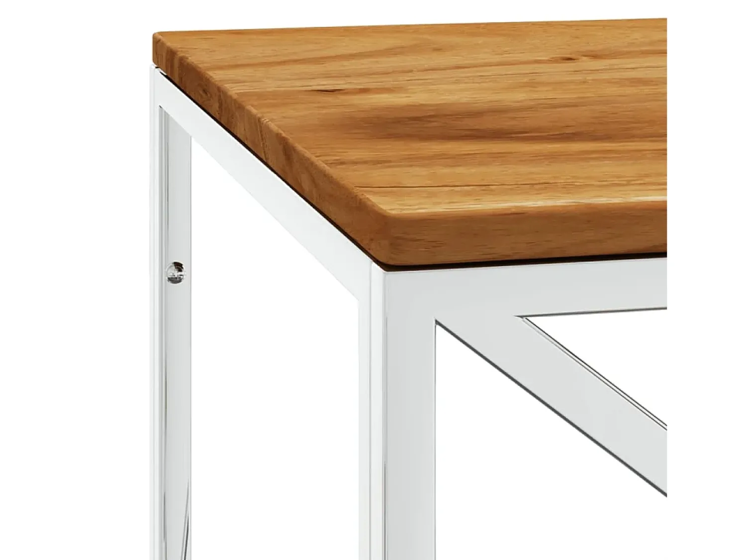 Mesa de centro aço inoxidável e madeira de acácia maciça PT651527^ Mesa De Centro