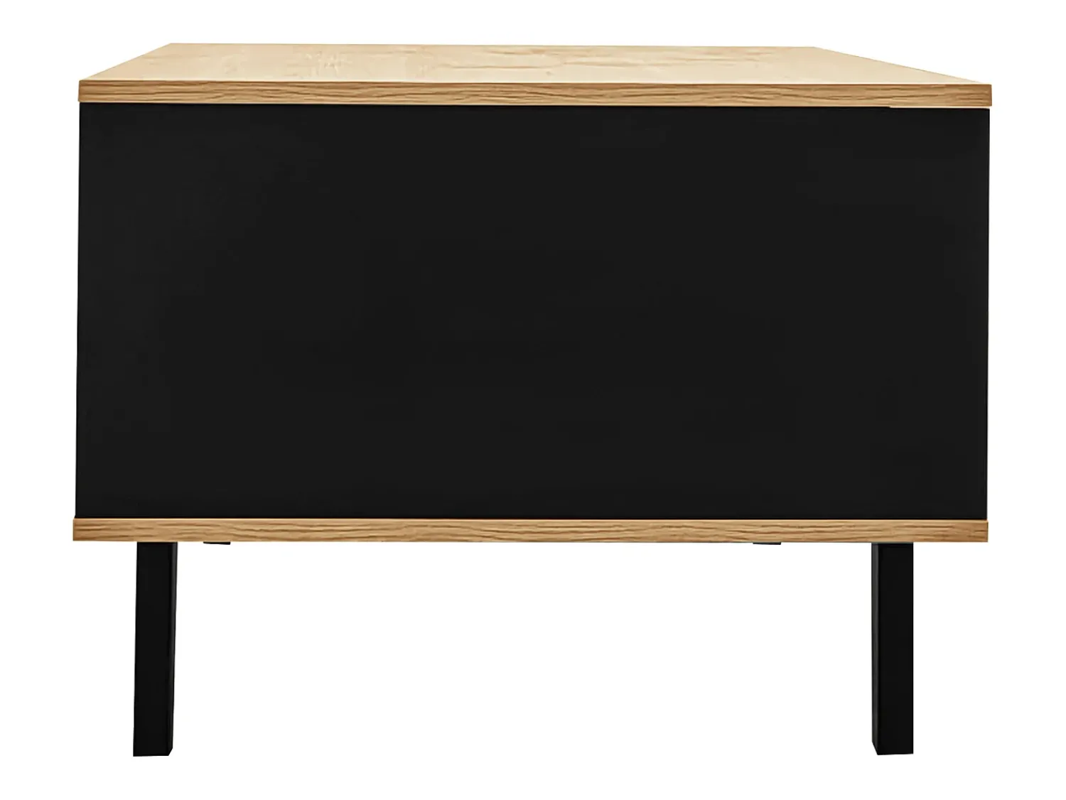 Sale Mesa de centro, aparador, cômoda com design em madeira e preto, mesa de sala de estar com gavetas, mesa lateral Natural claro