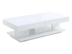 Mesa De Centro|Vente-unique Mesa de centro ARAMIS com espaços de arrumação - MDF lacado a Branco