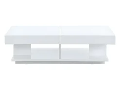 Mesa De Centro|Vente-unique Mesa de centro ARAMIS com espaços de arrumação - MDF lacado a Branco
