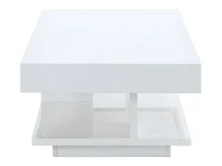 Mesa De Centro|Vente-unique Mesa de centro ARAMIS com espaços de arrumação - MDF lacado a Branco