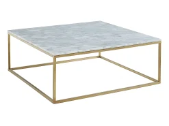Hot Vente-unique Mesa de centro ARETHA de Pascal Morabito - Mármore e metal - Branco e dourado Branco / Dourado