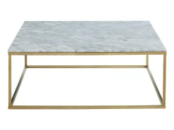 Hot Vente-unique Mesa de centro ARETHA de Pascal Morabito - Mármore e metal - Branco e dourado Branco / Dourado
