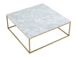 Hot Vente-unique Mesa de centro ARETHA de Pascal Morabito - Mármore e metal - Branco e dourado Branco / Dourado