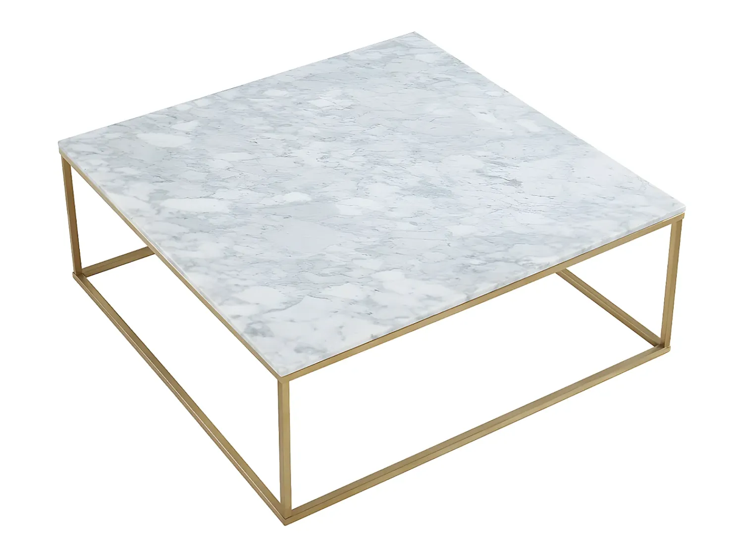 Hot Vente-unique Mesa de centro ARETHA de Pascal Morabito - Mármore e metal - Branco e dourado Branco / Dourado