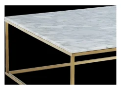 Hot Vente-unique Mesa de centro ARETHA de Pascal Morabito - Mármore e metal - Branco e dourado Branco / Dourado