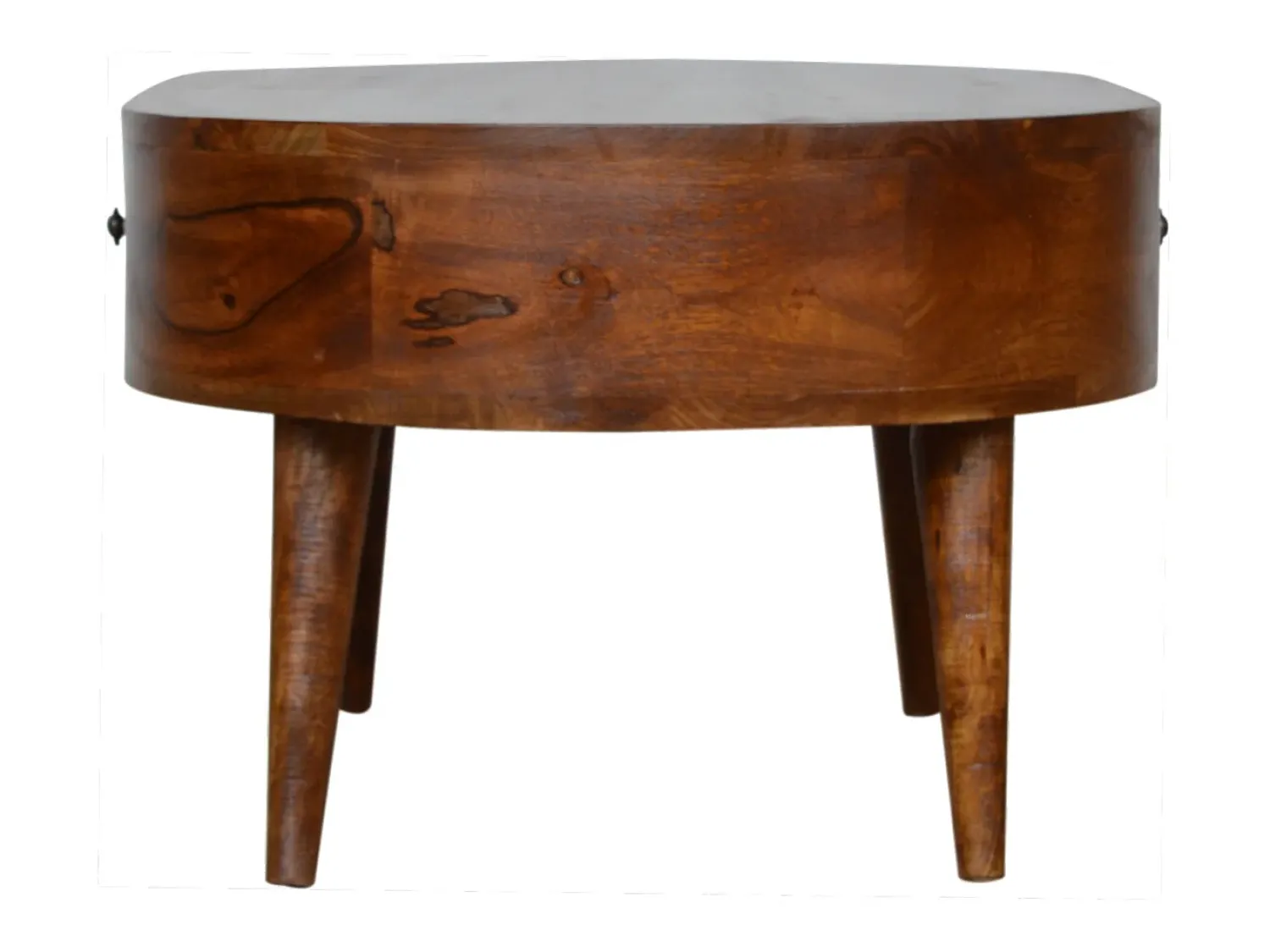 Mesa De Centro| Mesa de centro arredondada em castanheiro Artisan Furniture, 2 gavetas, castanho Castanho chocolate