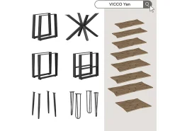 Vicco Mesa de centro artesão 80x80x40 yan^ Mesa De Centro