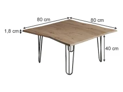 Vicco Mesa de centro artesão 80x80x40 yan^ Mesa De Centro