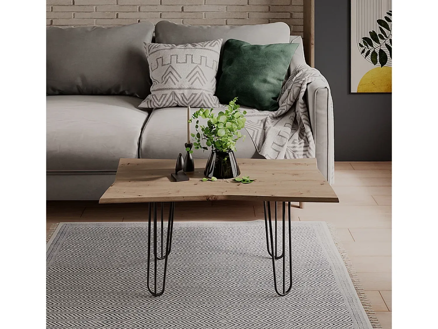 Mesa De Centro*Vicco Mesa de centro artesão 90x50x40 yan Natural claro