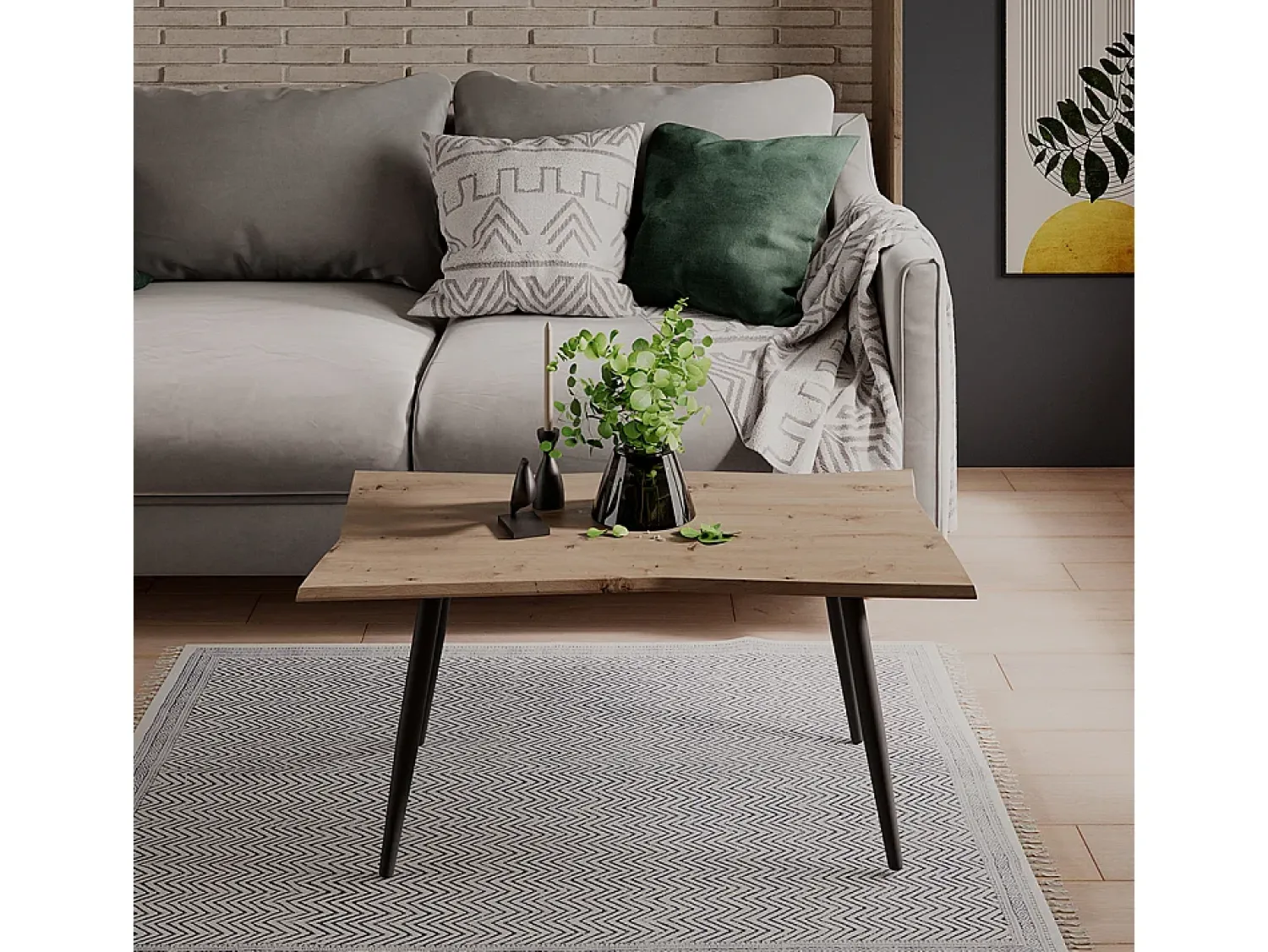 Mesa De Centro|Vicco Mesa de centro artesão 90x50x40 yan Natural claro
