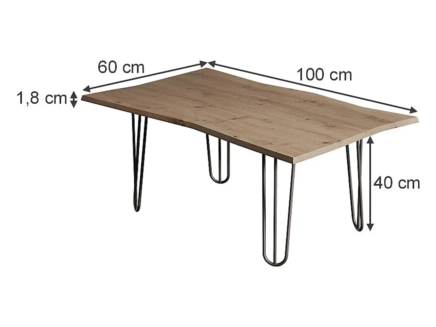 Online Vicco Mesa de centro artesão 100x60x40 yan Natural claro