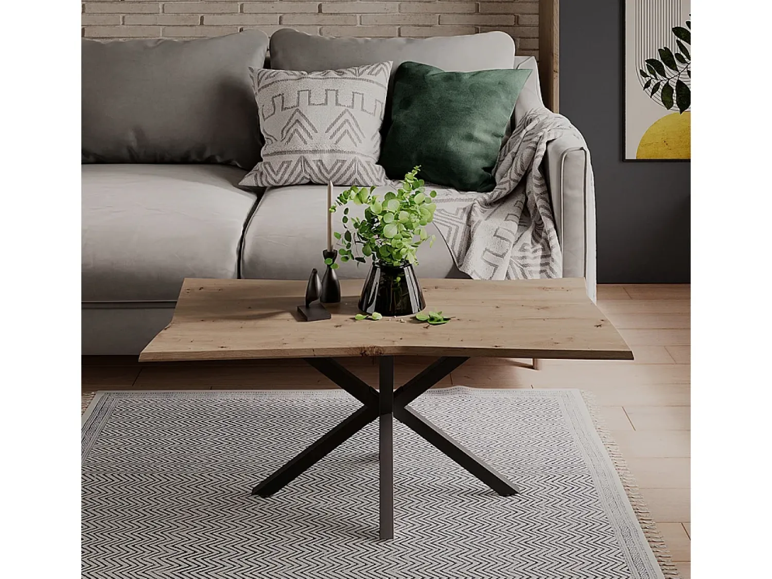 Mesa De Centro*Vicco Mesa de centro artesão 100x50x40 yan Natural claro