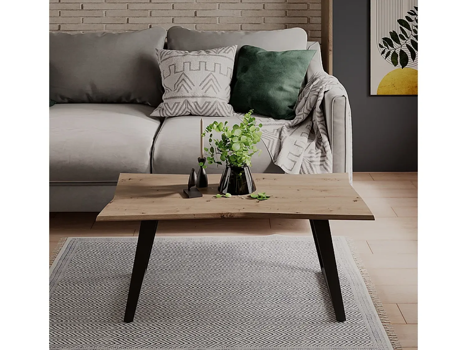 Mesa De Centro*Vicco Mesa de centro artesão 100x50x40 yan Natural claro