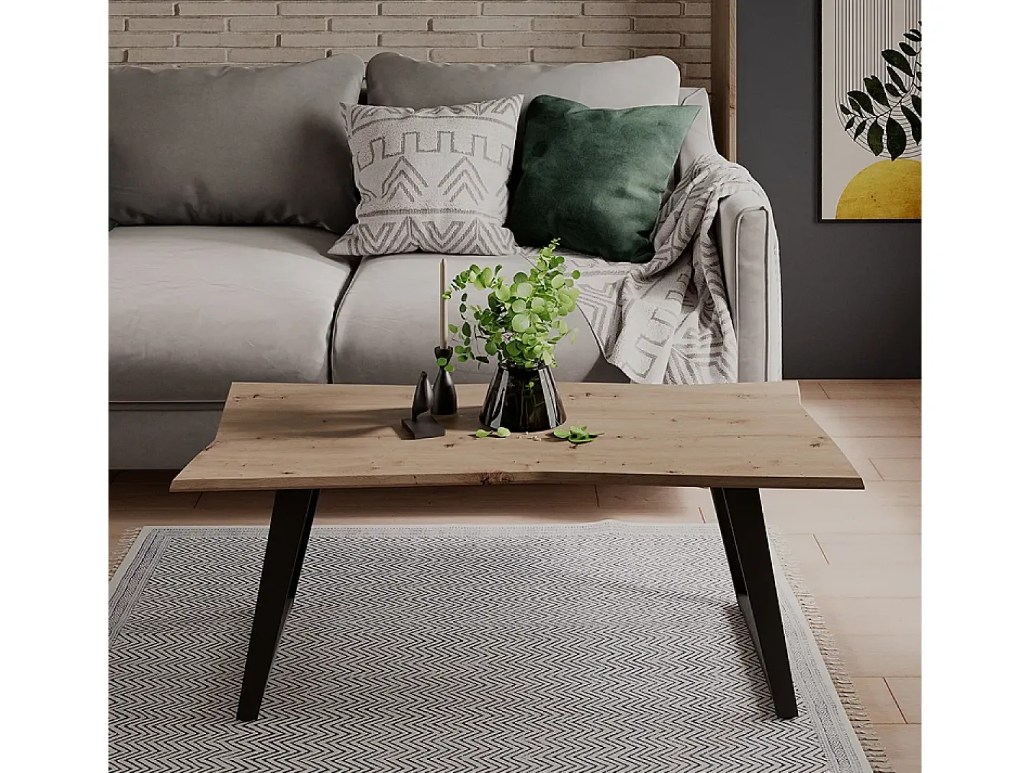 Mesa De Centro|Vicco Mesa de centro artesão 110x50x40 yan Natural claro