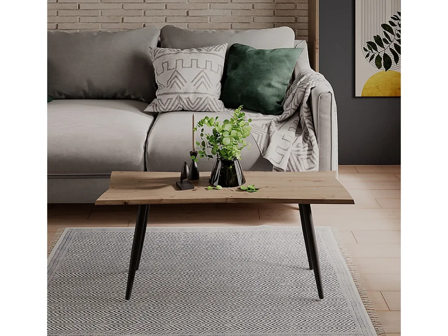 Mesa De Centro|Vicco Mesa de centro artesão 100x35.5x40 yan Natural claro