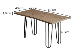 Vicco Mesa de centro artesão 80x40x40 yan^ Mesa De Centro