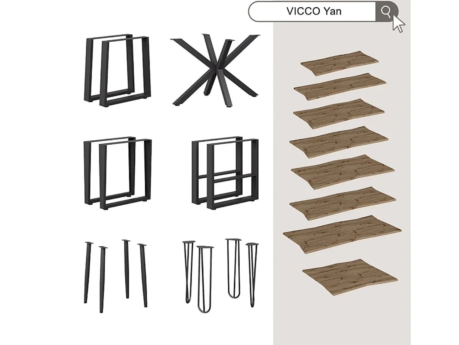 Vicco Mesa de centro artesão 80x40x40 yan^ Mesa De Centro