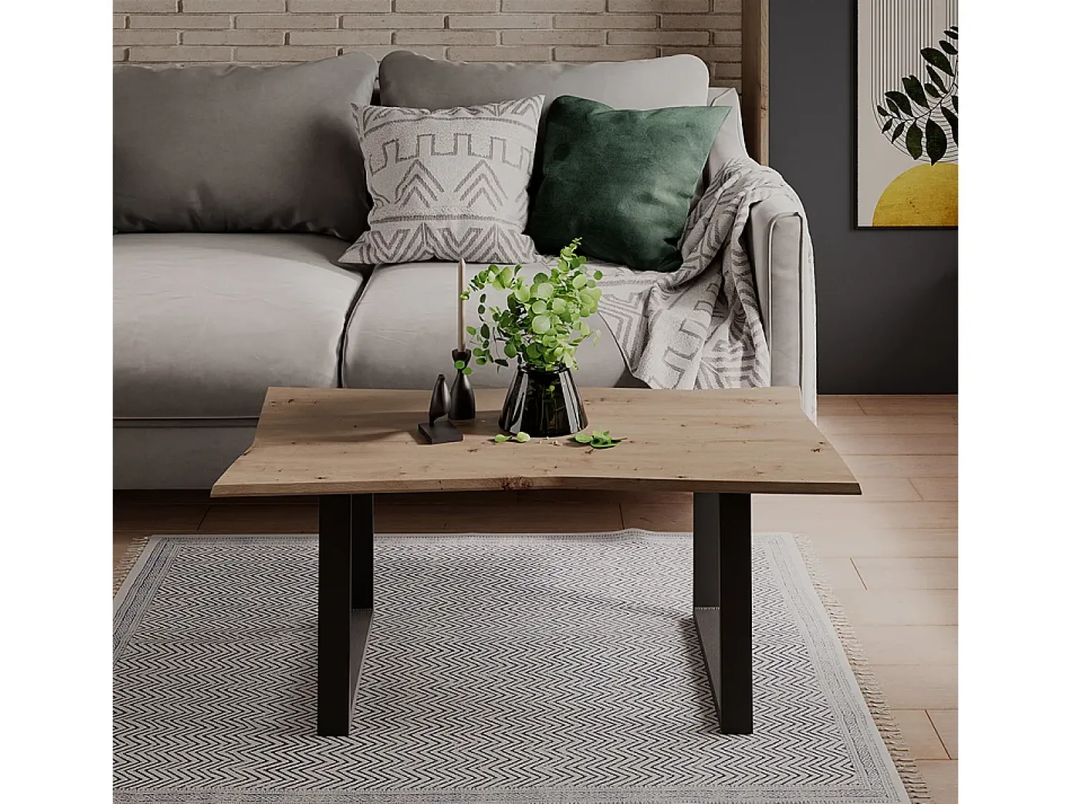 Best Vicco Mesa de centro artesão 100x50x40 yan Natural claro