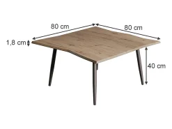 Mesa De Centro*Vicco Mesa de centro artesão 80x80x40 yan Natural claro