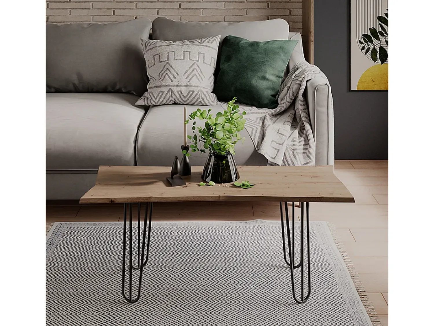 Mesa De Centro*Vicco Mesa de centro artesão 100x35.5x40 yan Natural claro