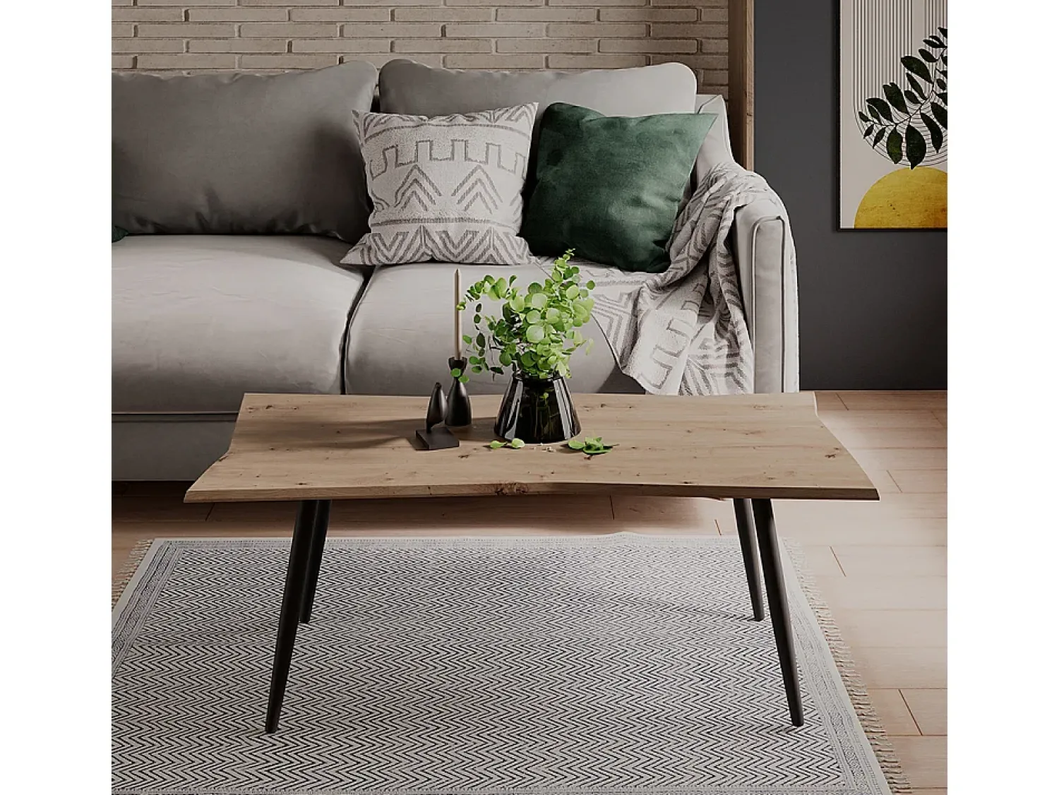 Mesa De Centro|Vicco Mesa de centro artesão 110x50x40 yan Natural claro