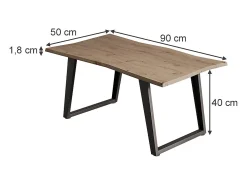 Vicco Mesa de centro artesão 90x50x40 yan^ Mesa De Centro