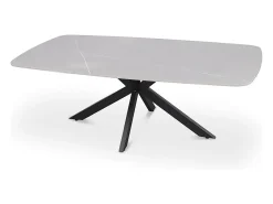 Meublorama Mesa de Centro ARVENA – Mesa de Centro Retangular 130x70 cm – Pedra Cinza & Metal – Design Contemporâneo e Refinado^ Mesa De Centro