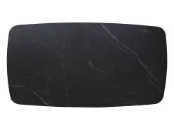 Mesa De Centro|Meublorama Mesa de Centro ARVENA – Mesa de Centro Retangular 130x70 cm – Pedra Preta & Metal – Design Elegante e Contemporâneo Preto