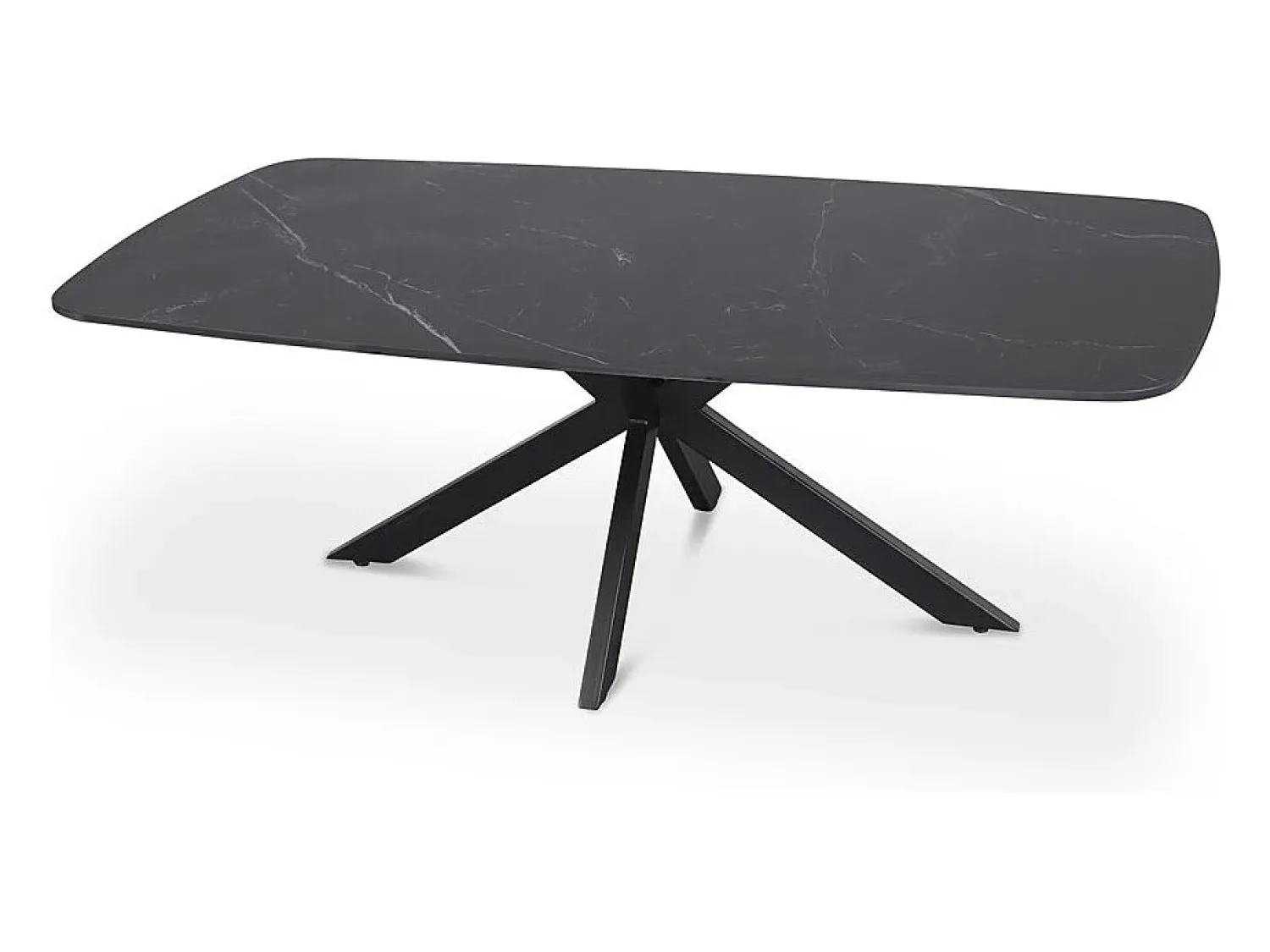 Mesa De Centro|Meublorama Mesa de Centro ARVENA – Mesa de Centro Retangular 130x70 cm – Pedra Preta & Metal – Design Elegante e Contemporâneo Preto