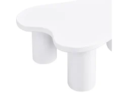 Best Mesa de centro assimétrica, elegante e robusta, com espaço de armazenamento, branca. Branco