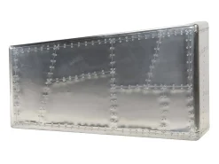 Mesa De Centro| Mesa de centro aviador em alumínio estilo aeronave vintage PT238939 Prateado