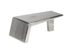 Mesa De Centro| Mesa de centro aviador em alumínio estilo aeronave vintage PT238939 Prateado