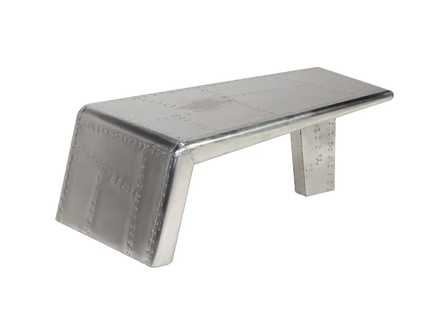 Mesa De Centro| Mesa de centro aviador em alumínio estilo aeronave vintage PT238939 Prateado