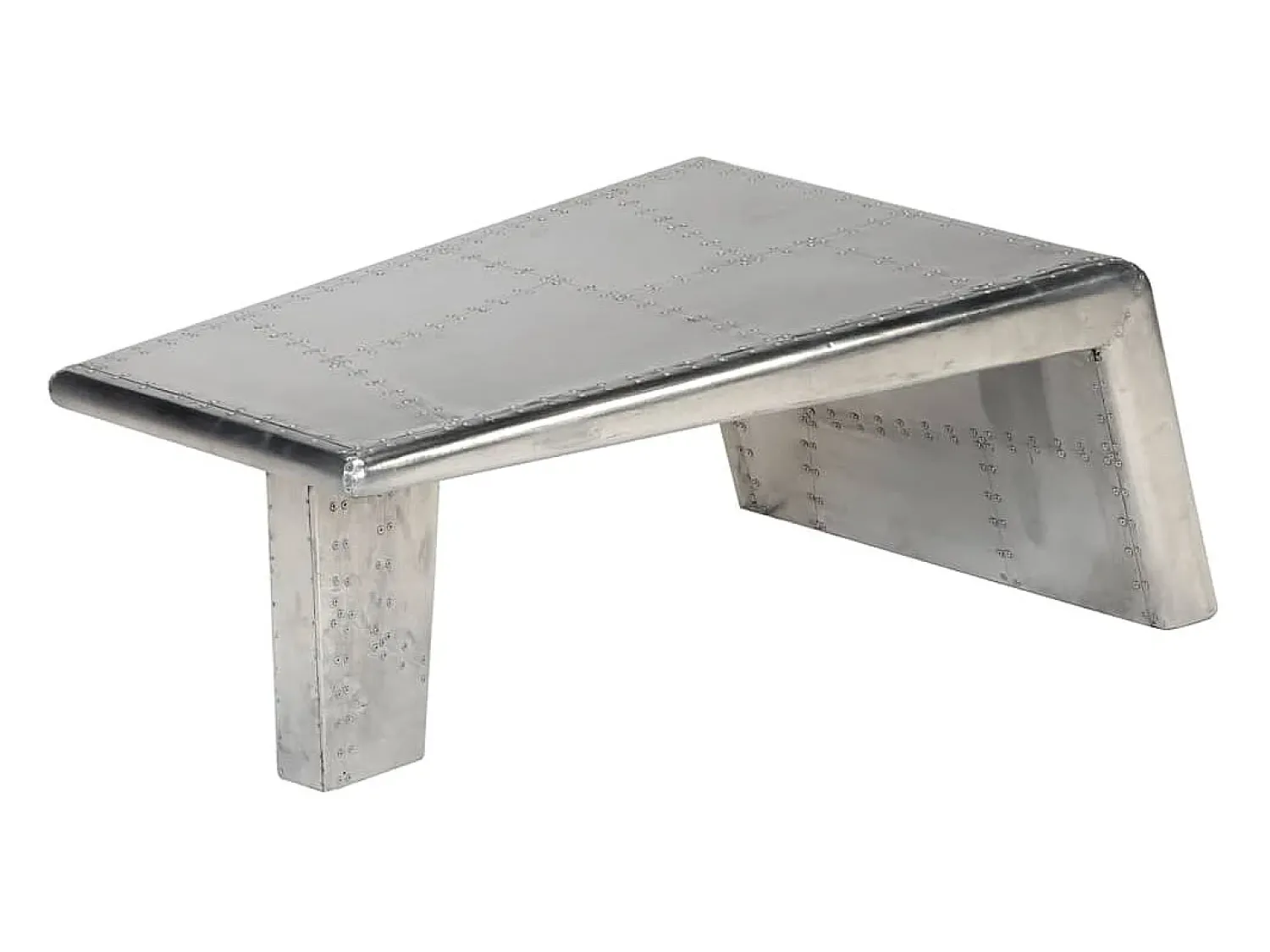 vidaxl Mesa de centro aviador em alumínio estilo aeronave vintage^ Mesa De Centro