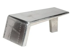 vidaxl Mesa de centro aviador em alumínio estilo aeronave vintage^ Mesa De Centro