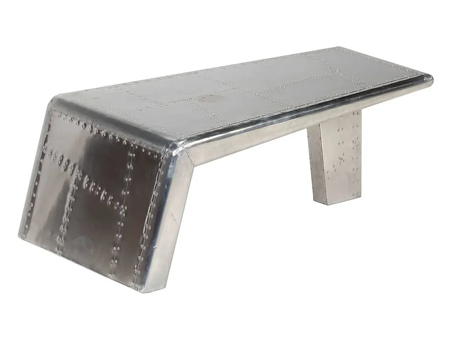 vidaxl Mesa de centro aviador em alumínio estilo aeronave vintage^ Mesa De Centro
