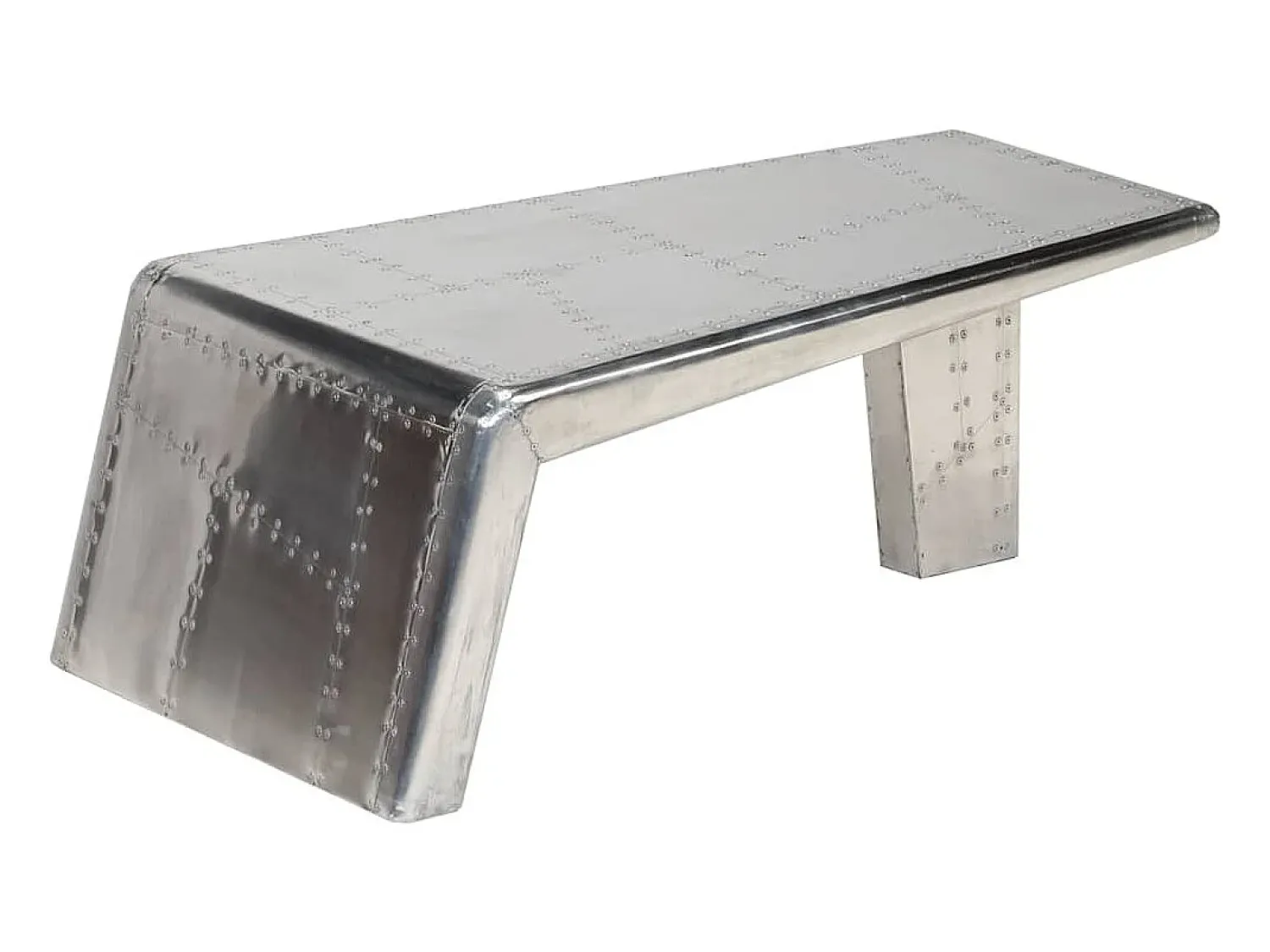 vidaxl Mesa de centro aviador em alumínio estilo aeronave vintage^ Mesa De Centro